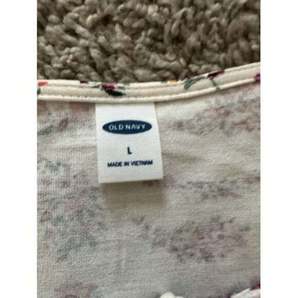 Old Navy Womens Blouse Size Large Floral Popover Long Sleeves Flowy Boho - Picture 6 of 11